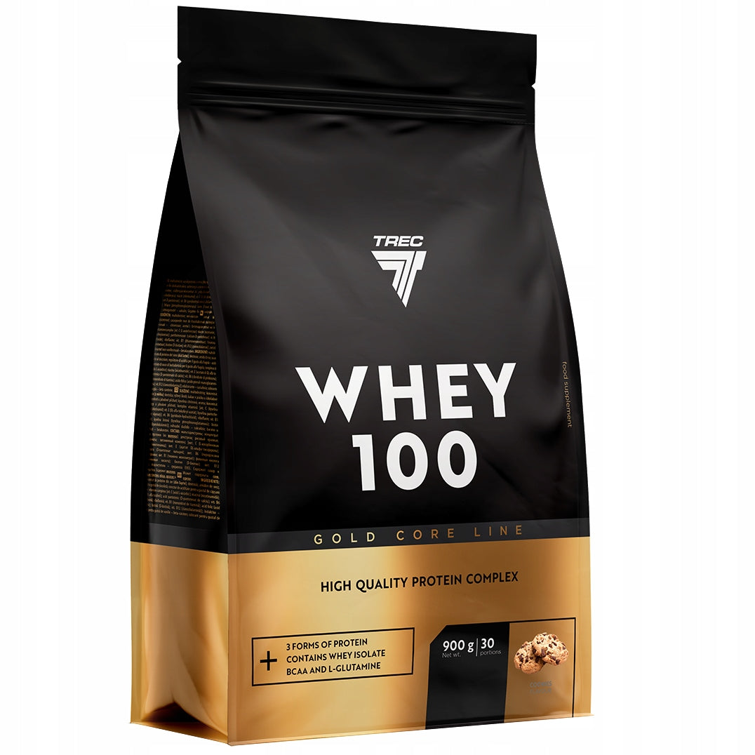 Trec Whey 100 GOLD 900g 3Forms Protein WPC WPI WPH CORE Biscuit