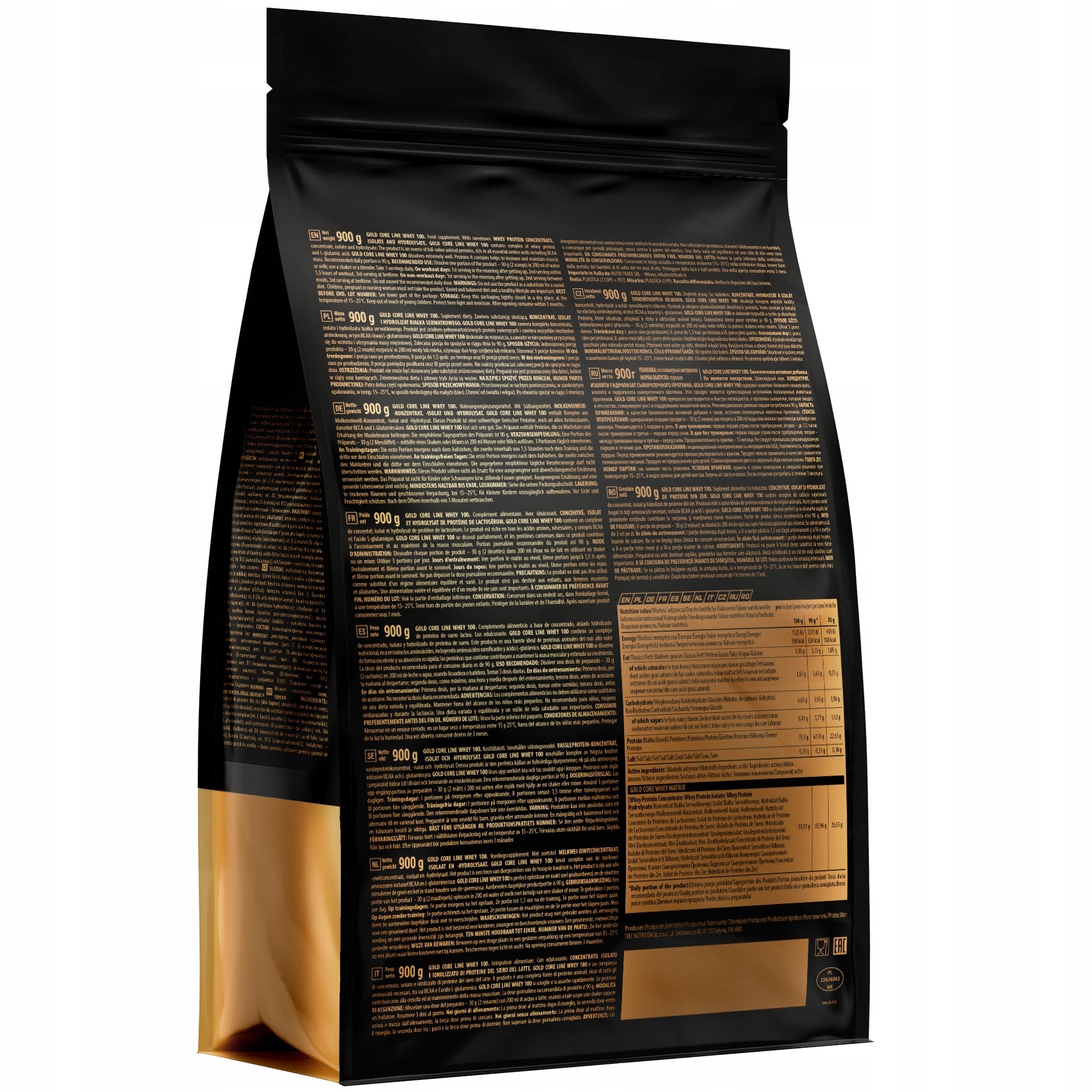 Trec Whey 100 GOLD 900g 3Forms Protein WPC WPI WPH CORE Vanilla Brand Trec Nutrition