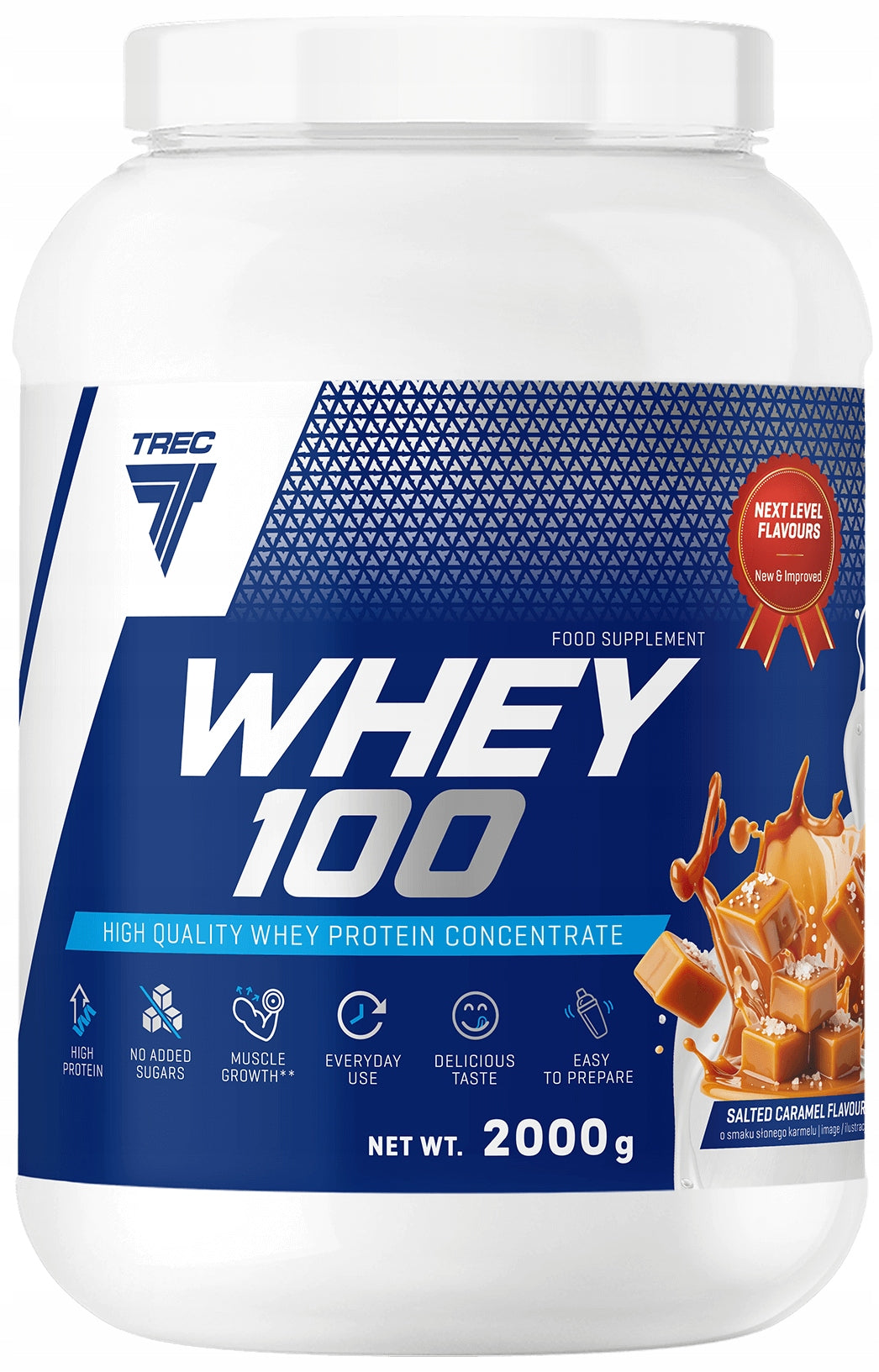 Trec Whey 100 Protein 2000g Whey Protein Concentrate WPC Salty Caramel