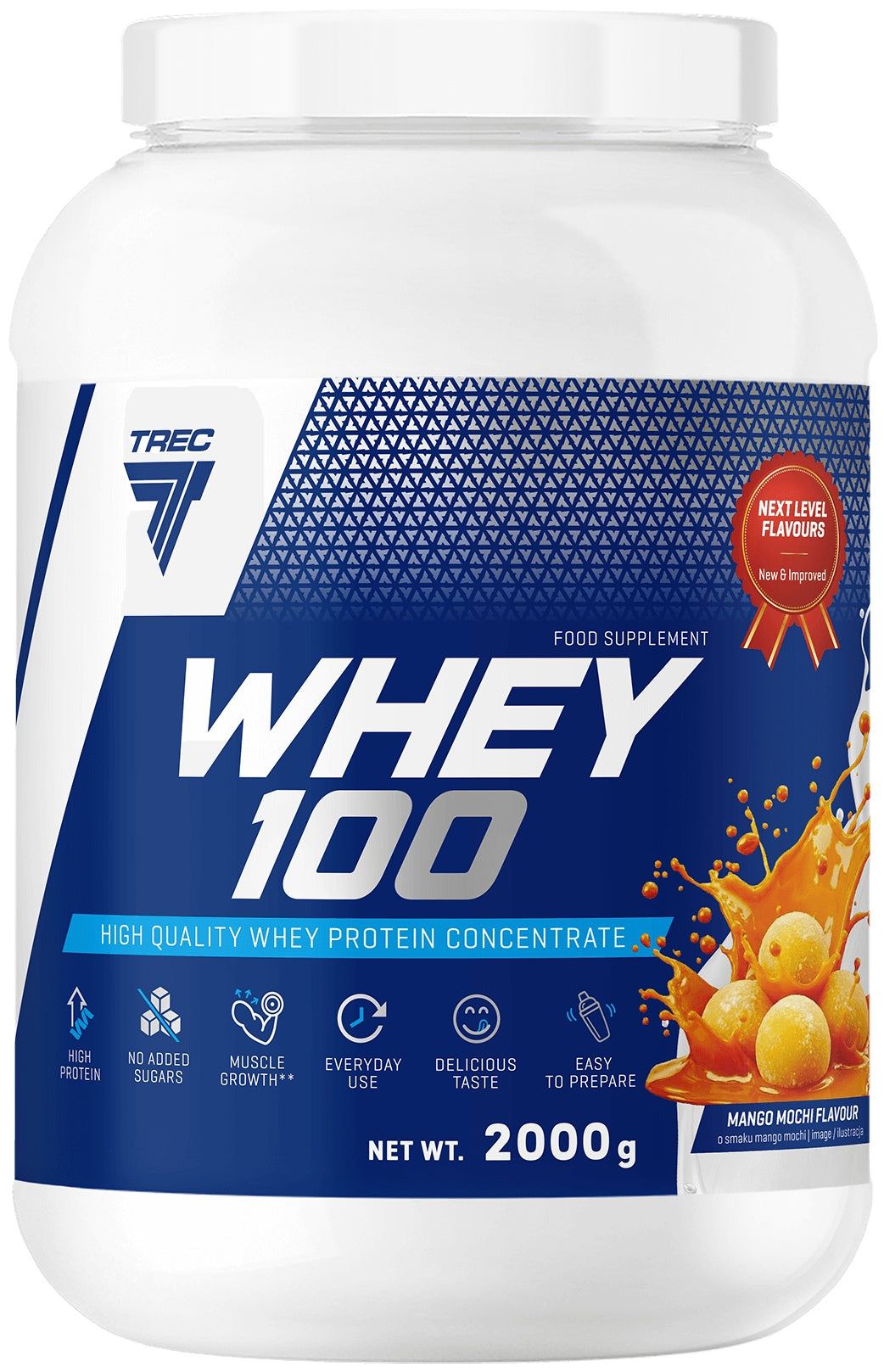 Trec Whey 100 Protein 2000g Whey Protein WPC Mango Concentrate