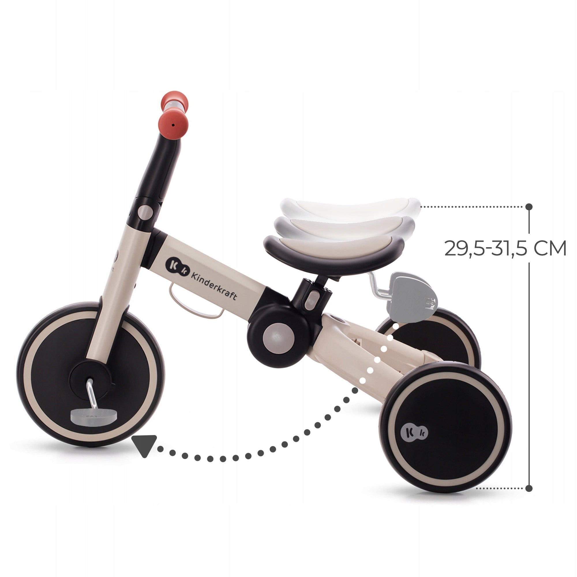 Tricycle 3in1 Kinderkraft 4Trike Ride-On Cross-Country Grey Color silver