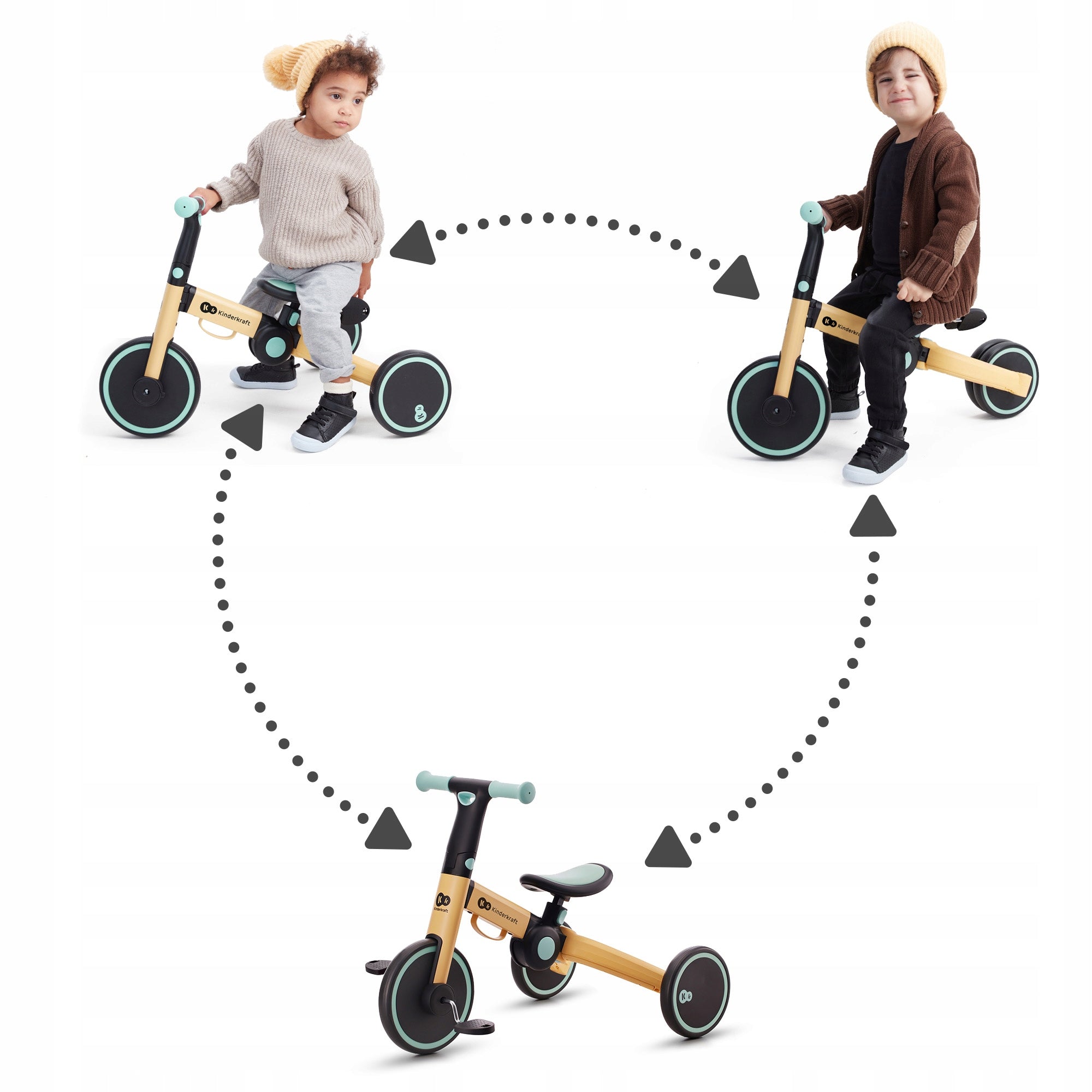 Tricycle 3in1 Kinderkraft 4Trike Ride-On Cross-Country Yellow Manufacturer code KR4TRI22BLU0000