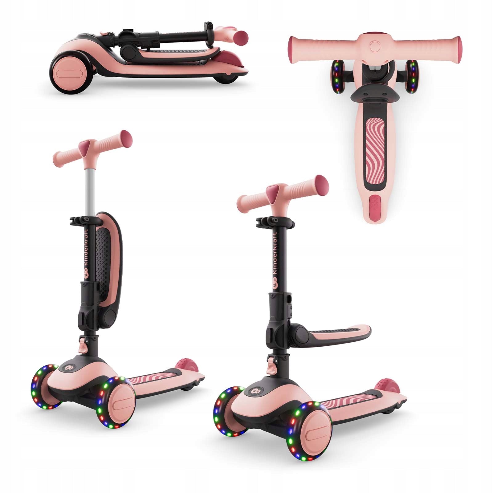 Tricycle Scooter With Seat LED Balance Wheel HALLEY 2 Kinderkraft