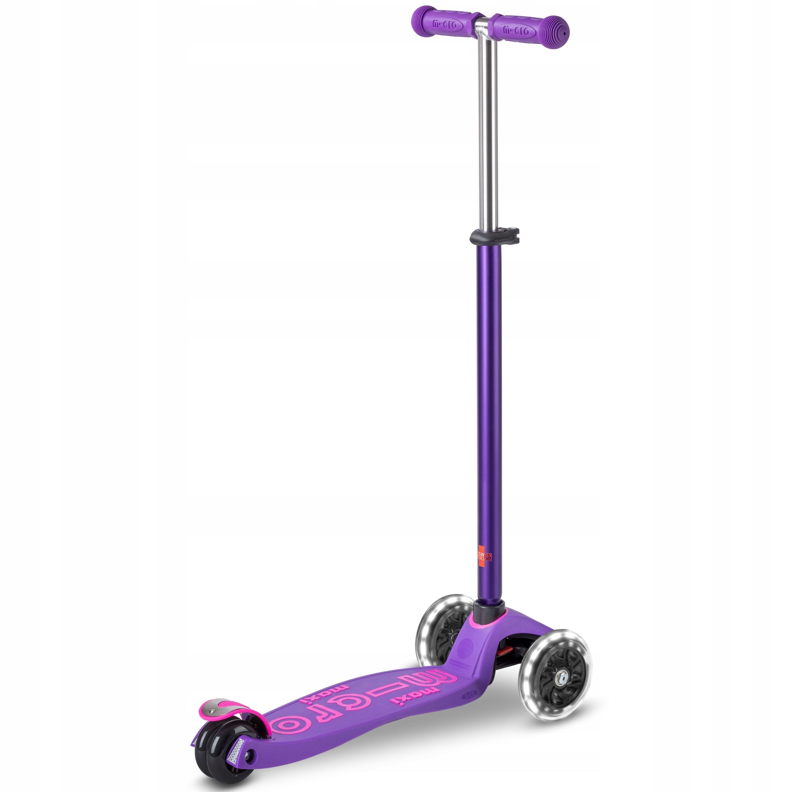 Tricycle Scooter for Kids Micro Maxi Deluxe LED Wheels LED Purple Brand Micro
