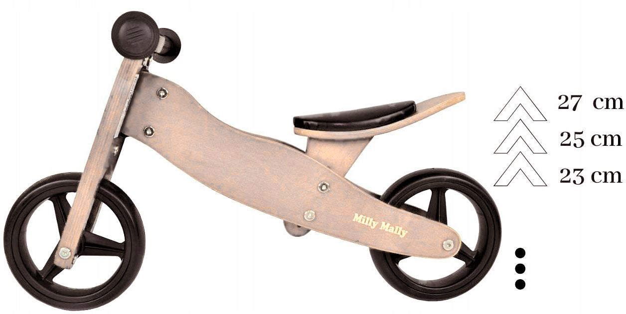 Tricycle Wooden - Gift for one-year-old child + INSCRIPTION Color brown