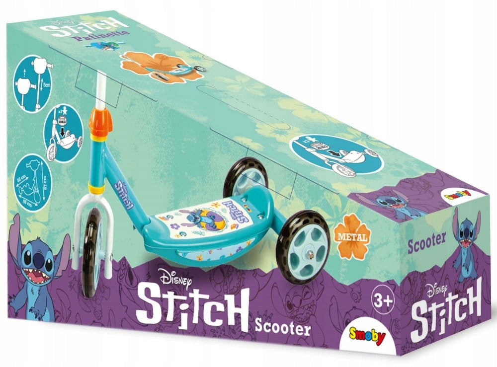 Tricycle scooter STITCH Disney quiet wheels Three-wheeled Smoby Maximum user weight 20 kg