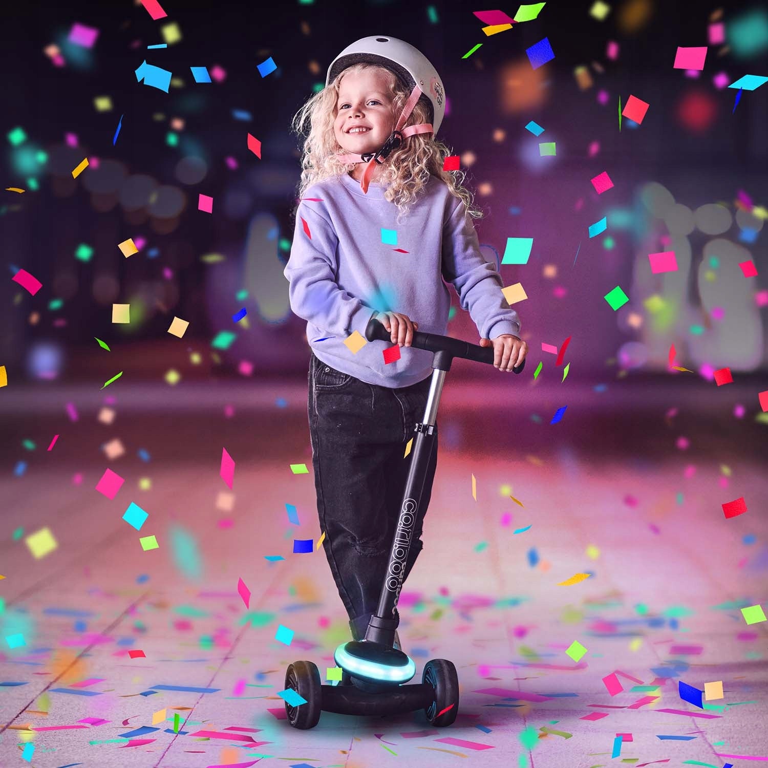 Tricycle scooter for children CARIBOO LEDstar with LED backlight Manufacturer code CAR-LED-P