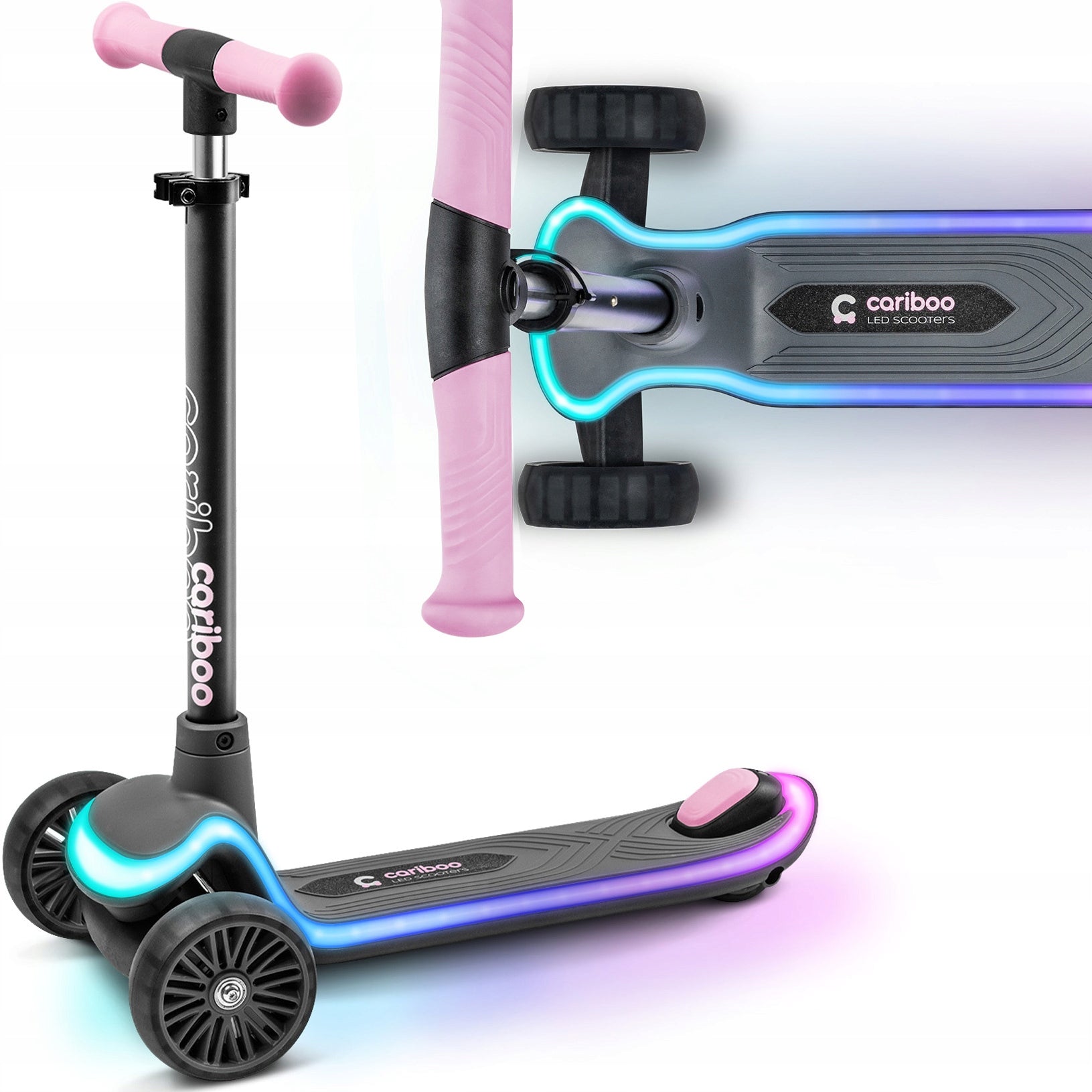 Tricycle scooter for children CARIBOO LEDstar with LED backlight