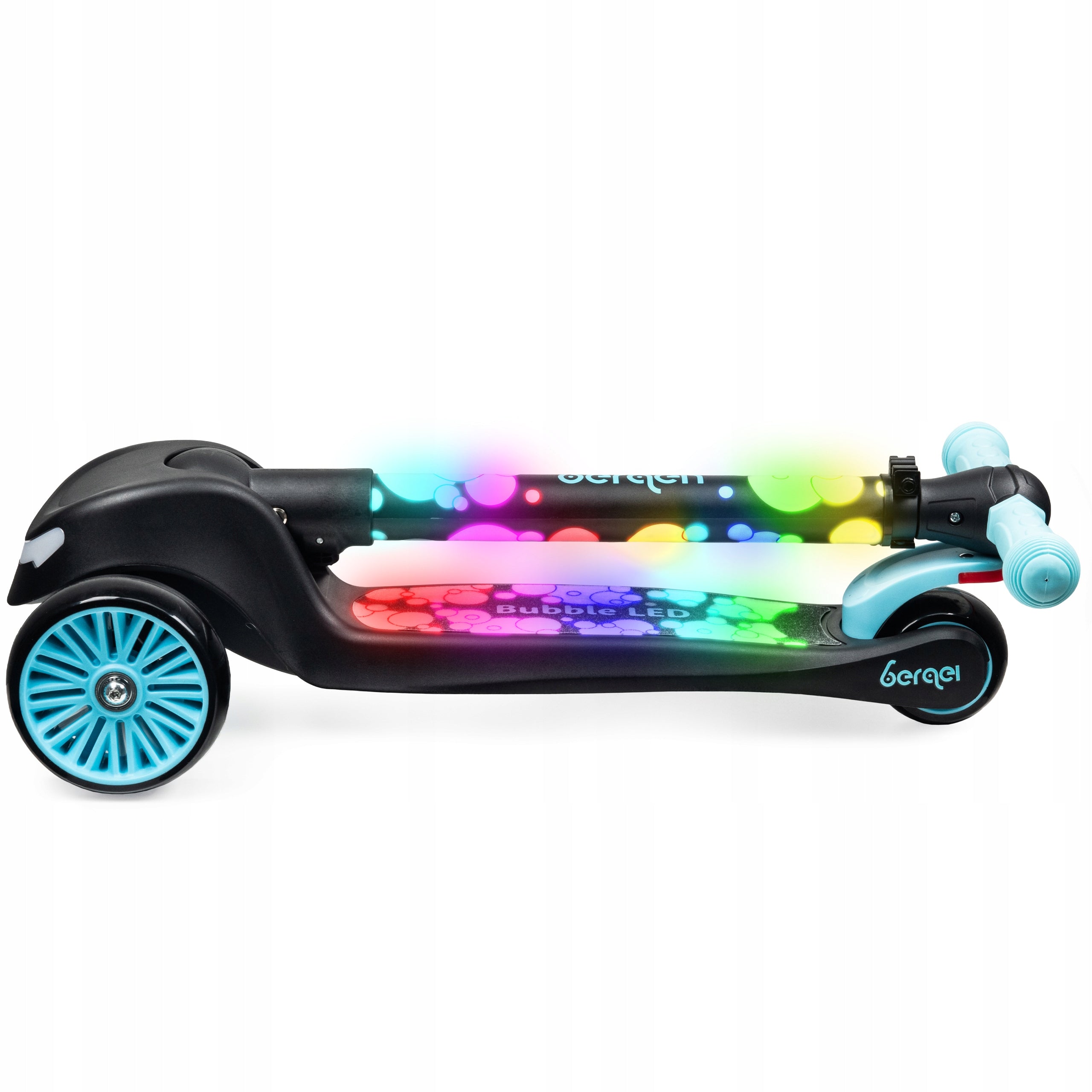 Tricycle scooter for children folding Bergen bubbleLED with lighting Color black blue