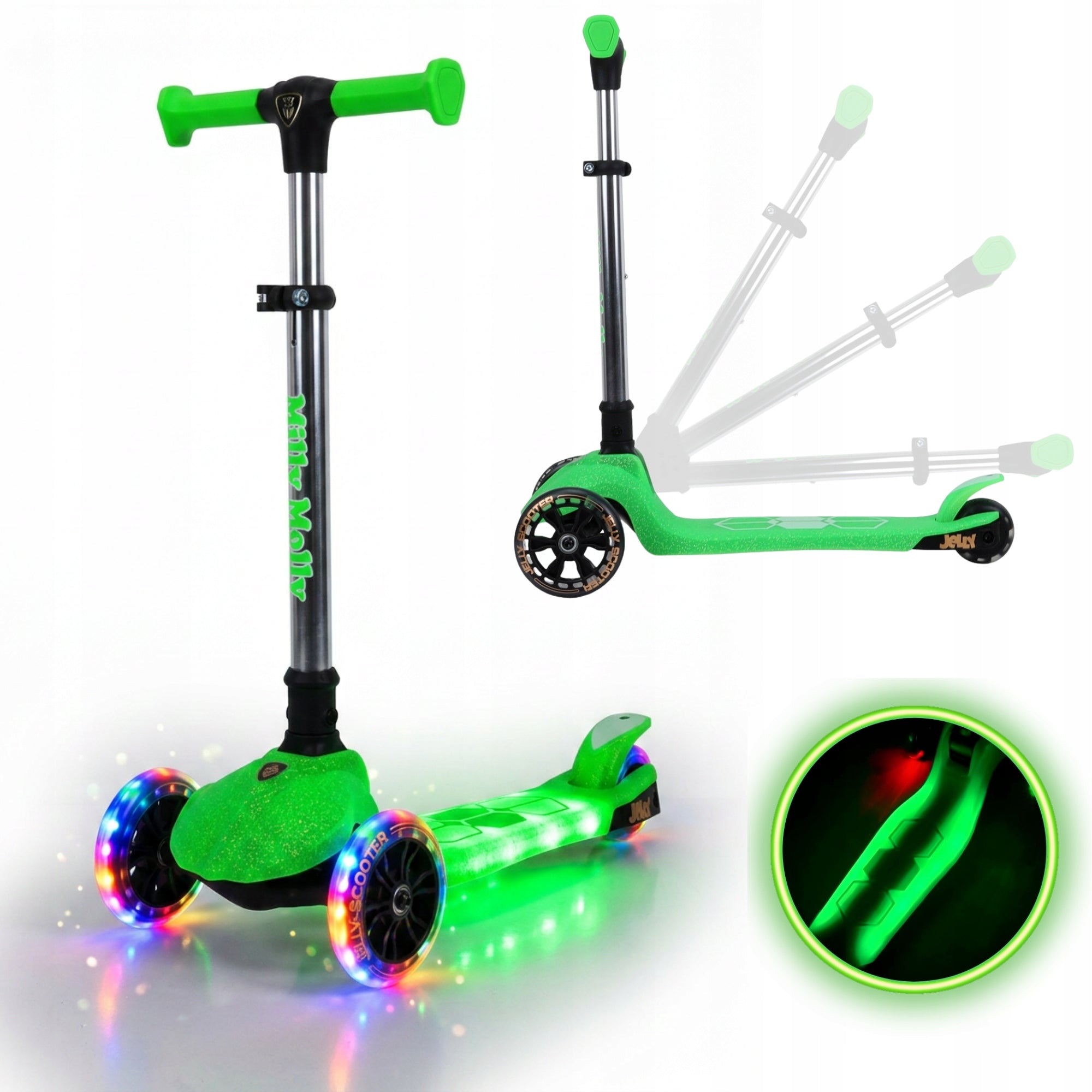 Tricycle scooter with LED backlight foldable Jelly Milly Mally