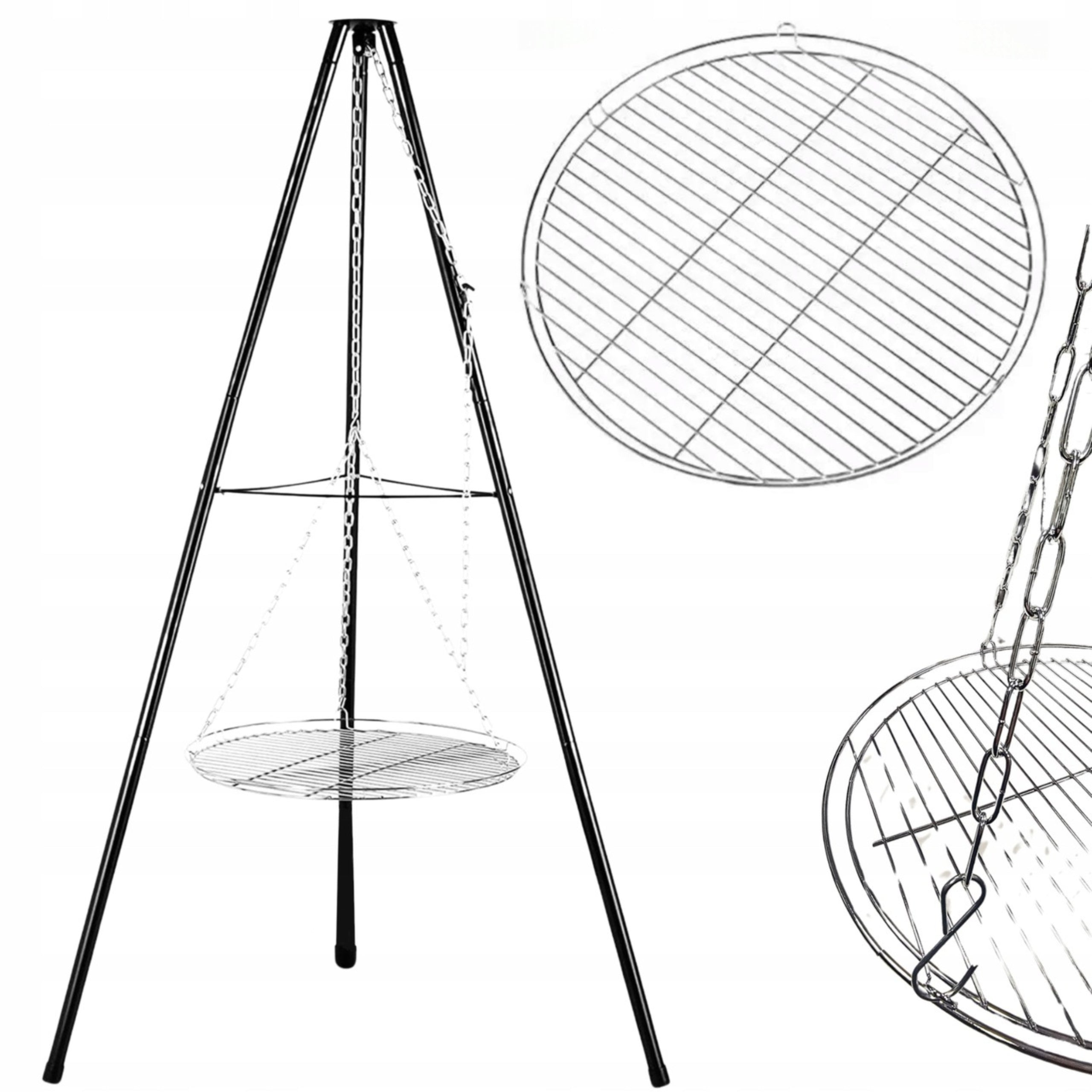 Tripod HAGE with steel grate 50 cm height 152 cm Grate diameter / width 50 cm