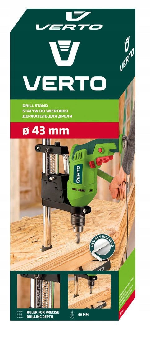 Tripod stand for drill diameter 43 mm, stroke 60 mm 65H105 VERTO Product weight with unit packaging 1.65 kg
