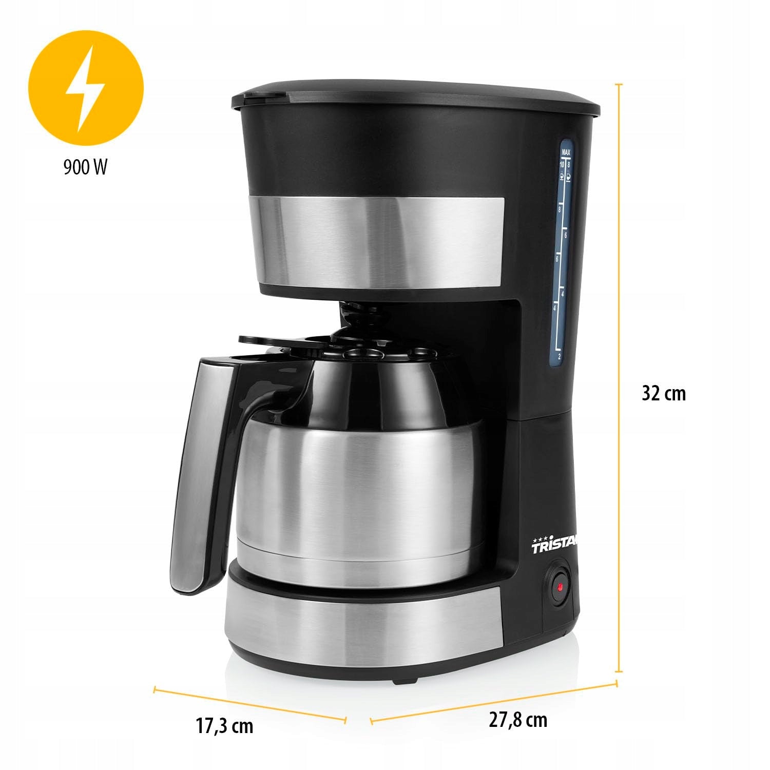 Tristar CM-1283 Coffeemaker 900 W Stainless Steel 8-10 Cups Model CM-1283