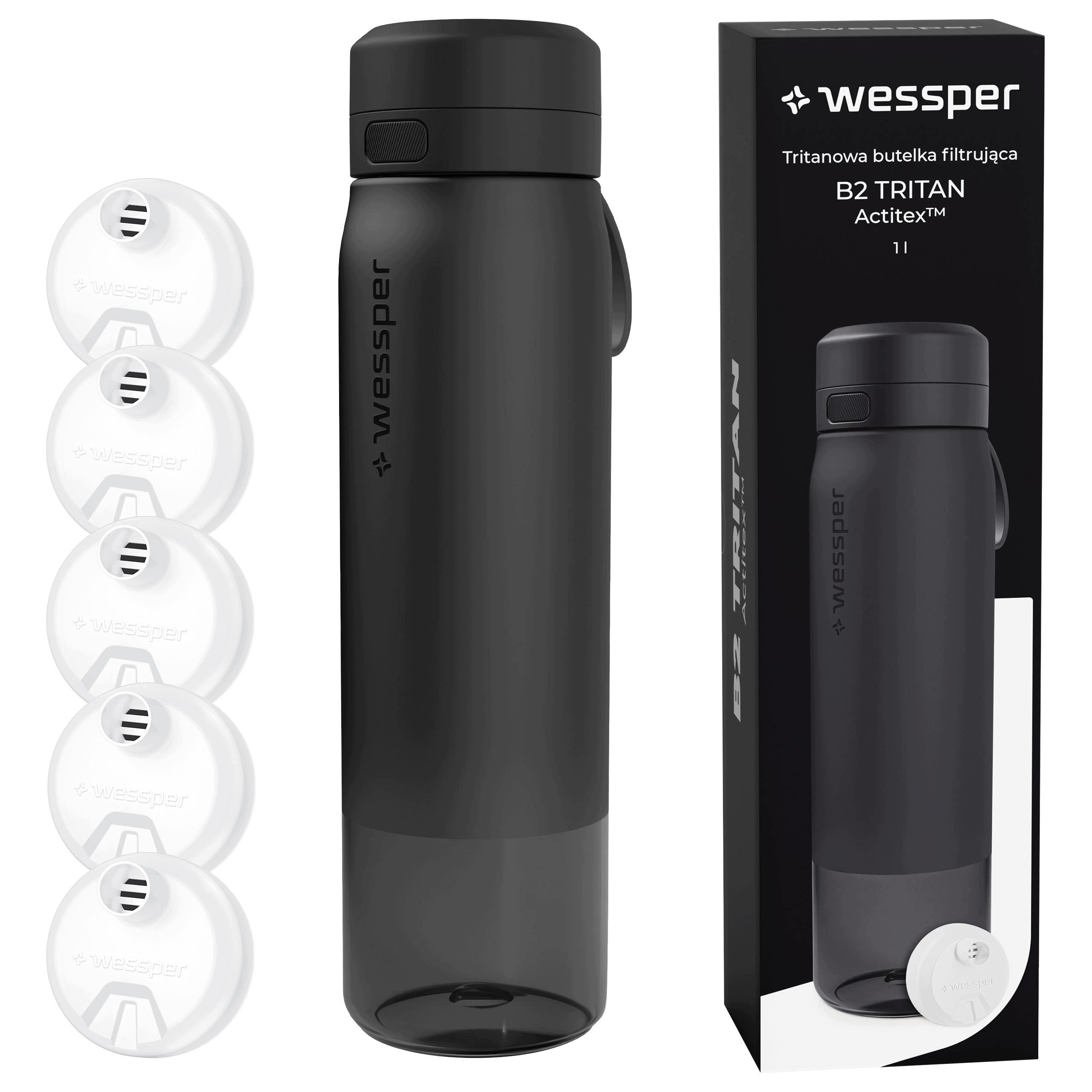 Tritan Water Bottle Wessper B2 Actitex 1L + 5x Filter