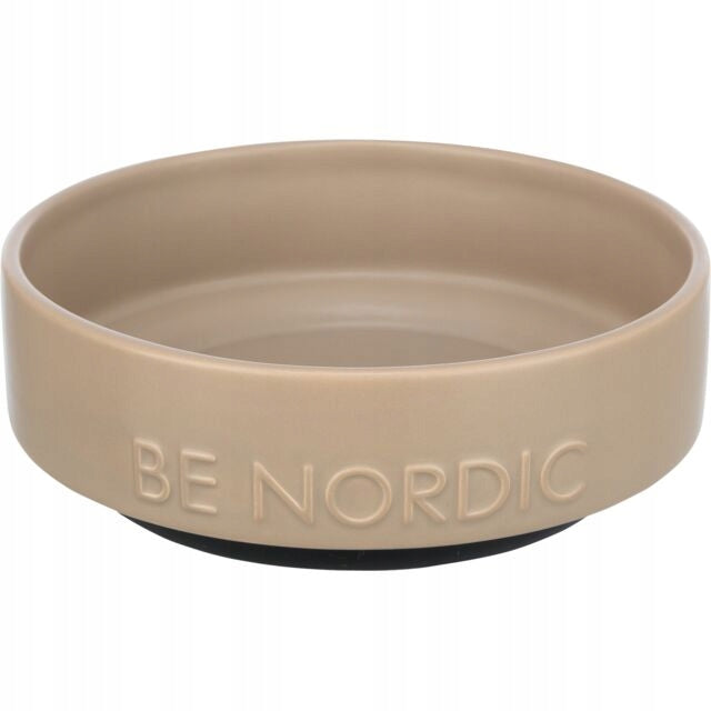 Trixie BE NORDIC dog bowl taupe ceramic/rubber 1,2l/o 18cm Brand Trixie
