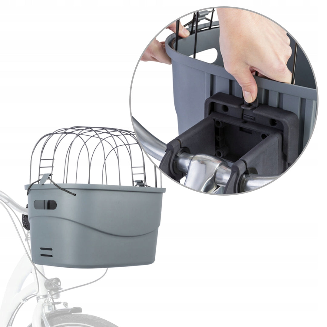 Trixie Cat/dog bike transporter basket, front grey plastic Manufacturer code 5906656375217