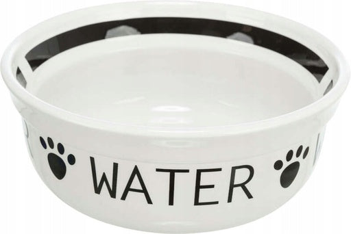 Trixie Ceramic Bowl Water for Dog White/Black 2.6l/25cm