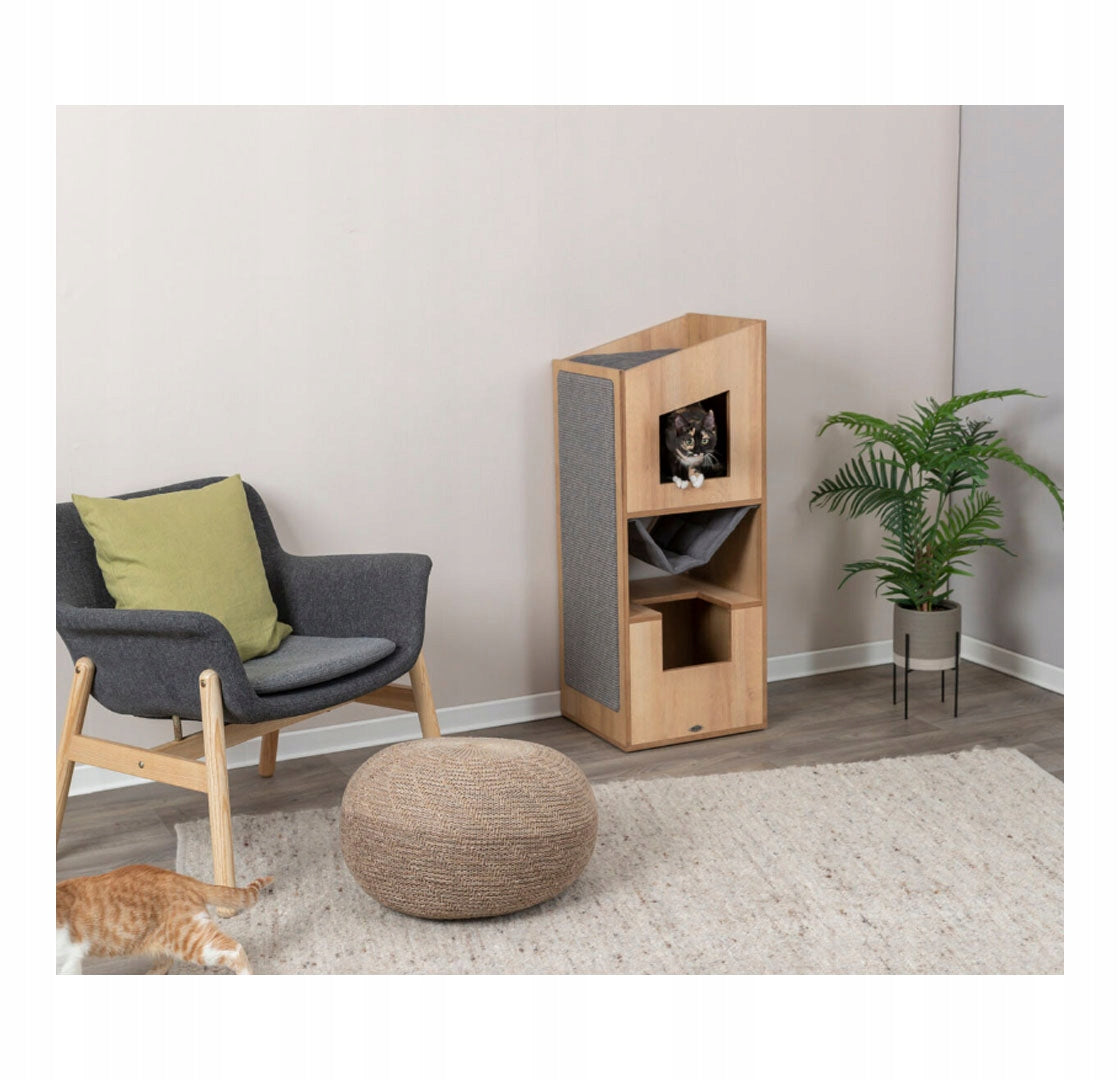 Trixie CityStyle, standing scratching post, for cat, brown grey, 105 cm Kind tall scratching post bed scratching mats scratching post scratching tower
