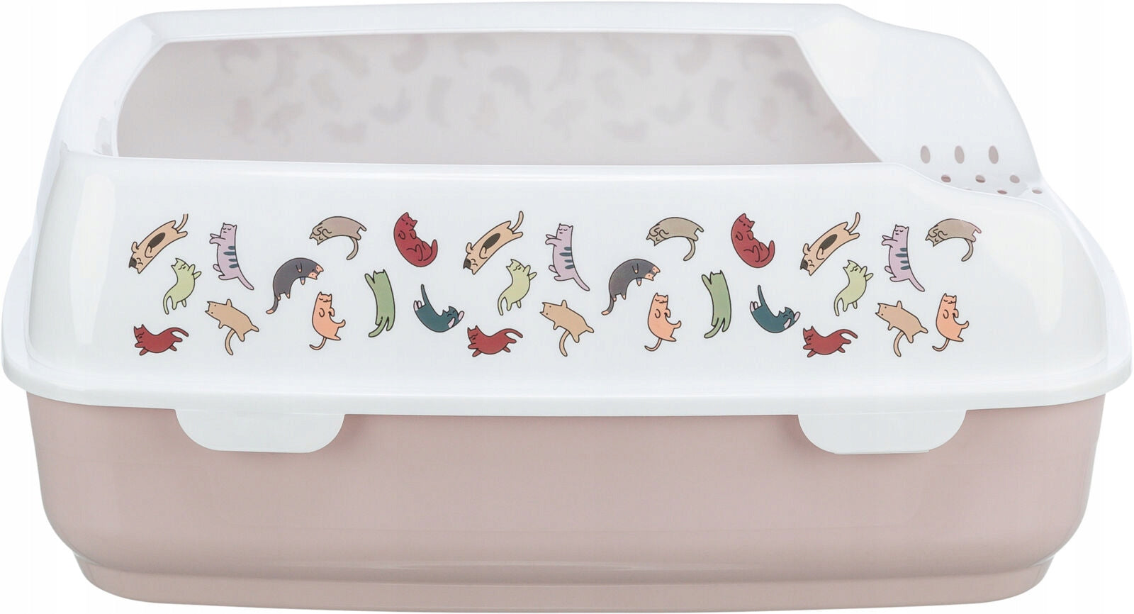 Trixie Delio cat litter box with lilac frame/white 38x20x50 cm with print Brand Trixie