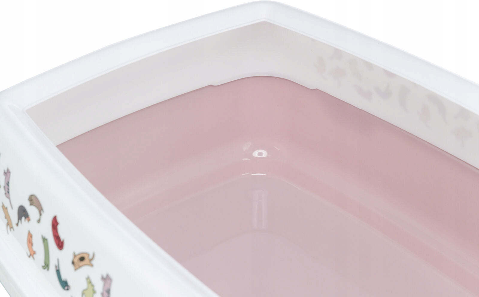 Trixie Delio cat litter box with lilac frame/white 38x20x50 cm with print Product height 20 cm