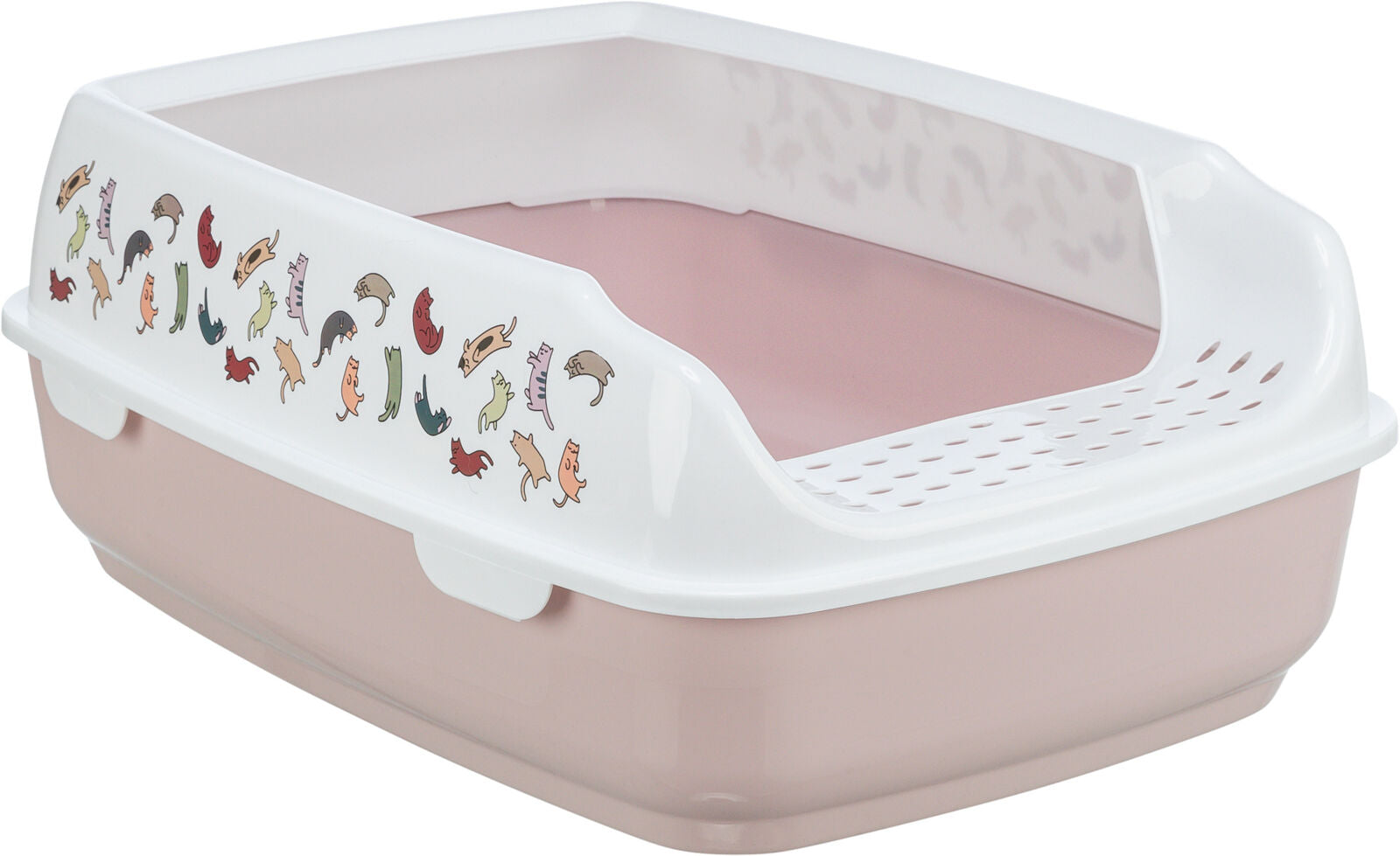 Trixie Delio cat litter box with lilac frame/white 38x20x50 cm with print