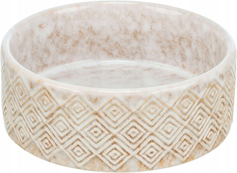 Trixie Dog Bowl Set Ceramic/Bamboo White/Light Brown 2x0.3l/12cm Material ceramic