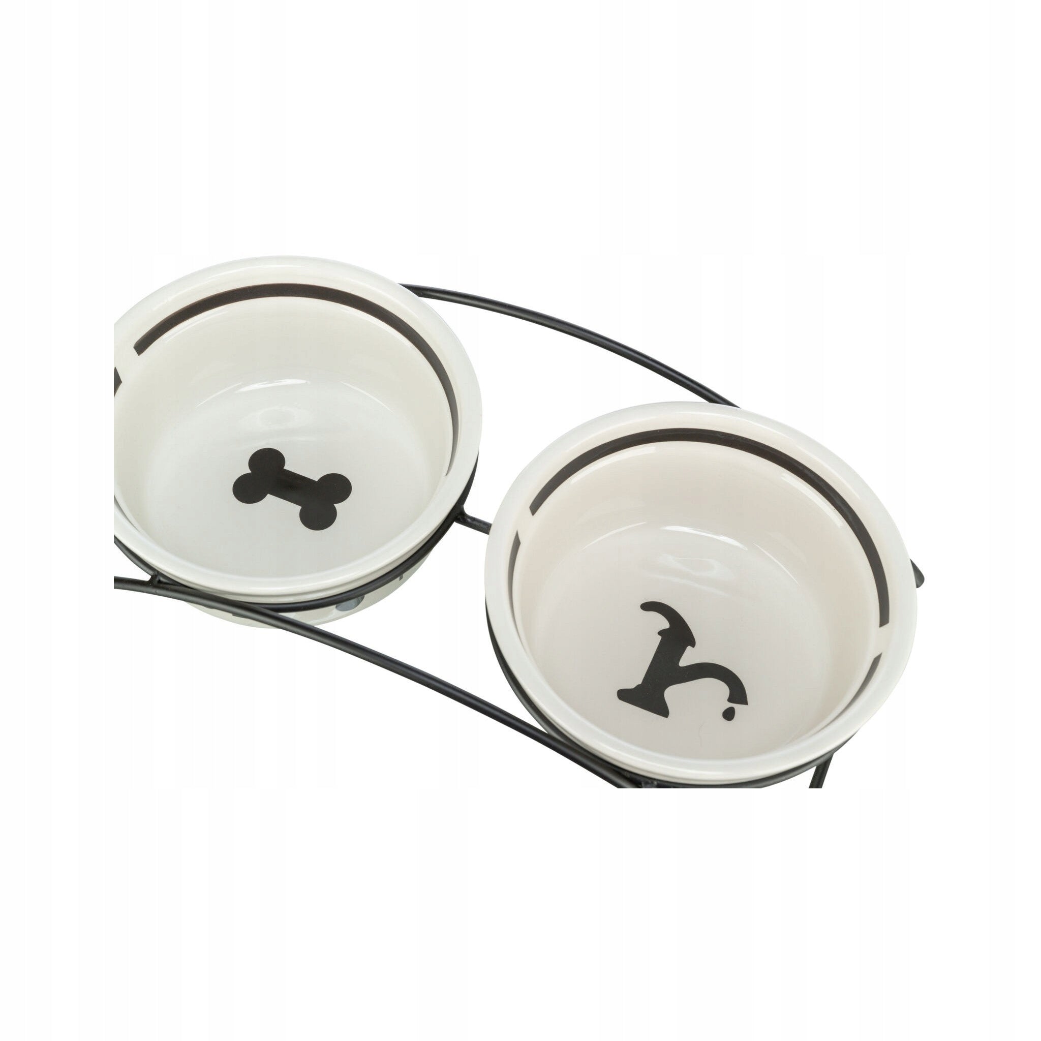 Trixie Dog Ceramic Bowl Set on Stand Eat on Feet 2 x 0.6 l Color white
