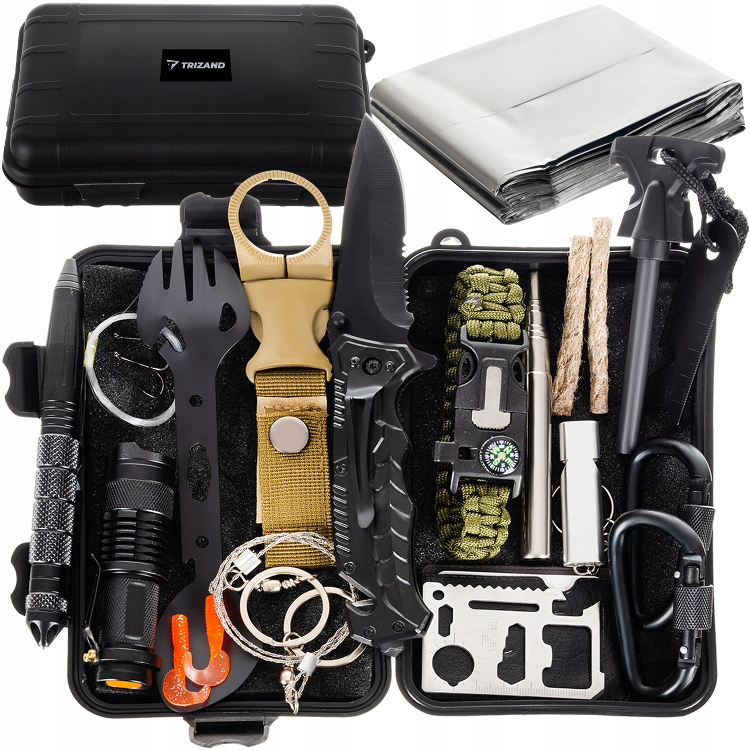 Trizand Survival Kit Survival 32in1 WATERPROOF LOCKABLE EDC Camping Case
