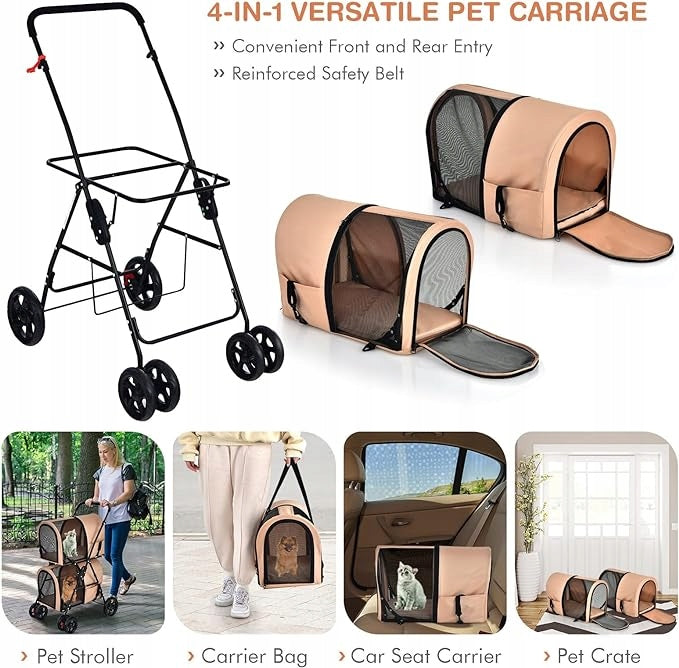 Trolley Costway beige size. S/M FOR SMALL ANIMALS Size S/M
