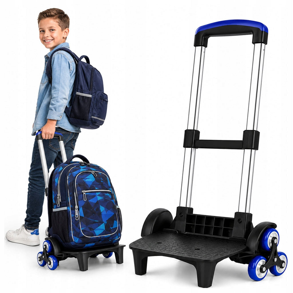 Trolley Frame On Wheels For Backpack Bag Satchel 6 Wheels Aluminium Blue