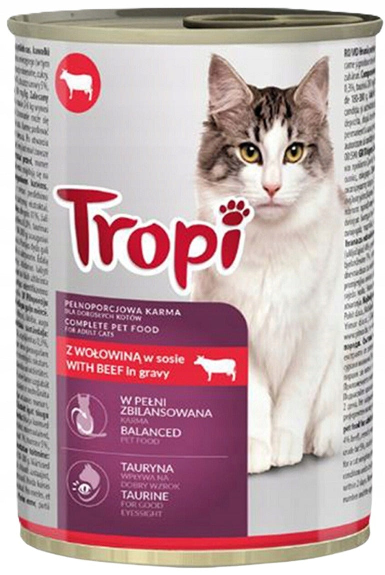 Tropi Wet cat food with beef 415g wholesome Brand Tropi