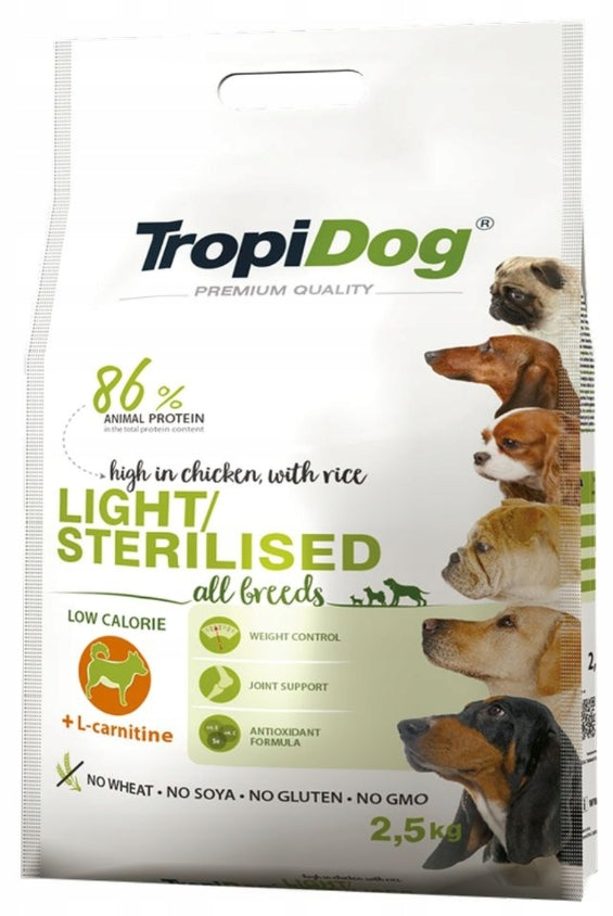 TropiDog Premium Light & Sterilized 2.5kg