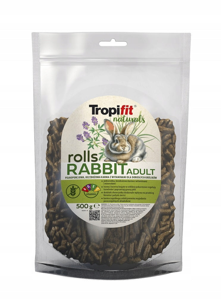 Tropifit Rolls Rabbit Adult Basic Food for Rabbit 500g