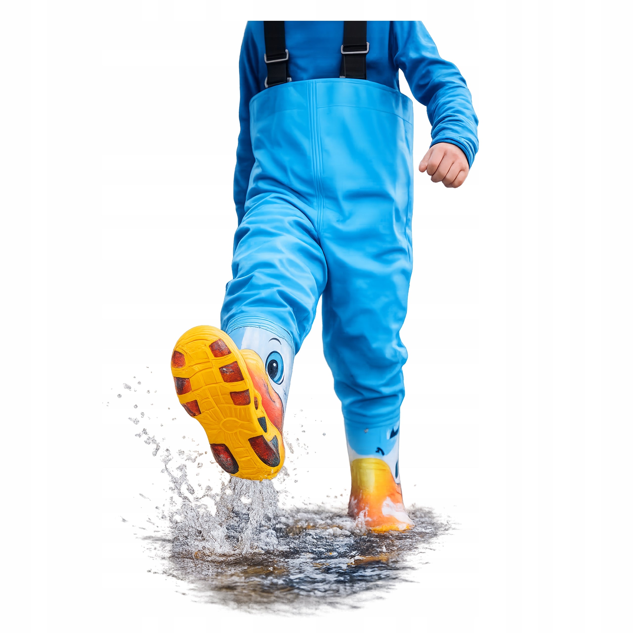 Trousers Wodery for Young Fisherman with Harness Rubber Boots Polish