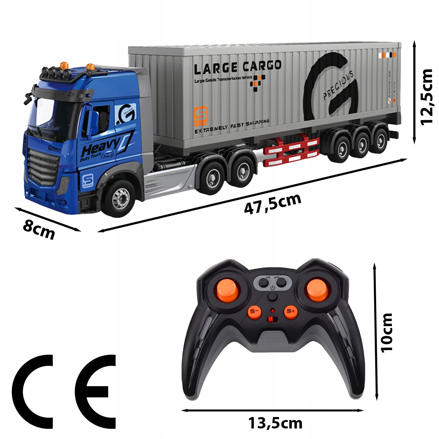 Truck Remote Controlled TIR With Container Remote Control Rechargeable LED Sound Manufacturer code Z3050