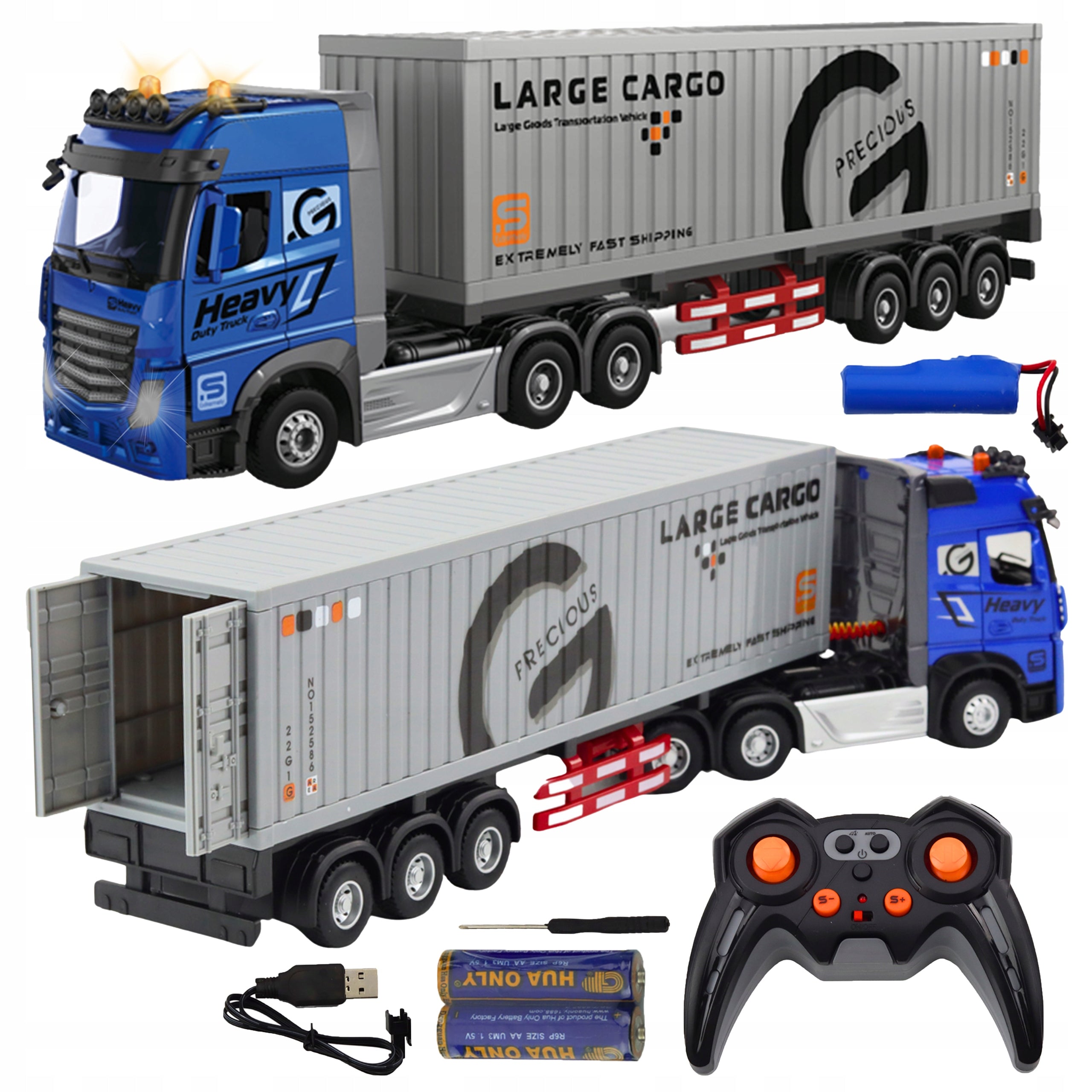 Truck Remote Controlled TIR With Container Remote Control Rechargeable LED Sound