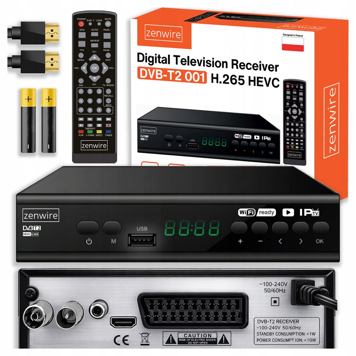 Tuner Satellite Decoder DVB-T2 HEVC H.265 TV terrestrial TV Full HD