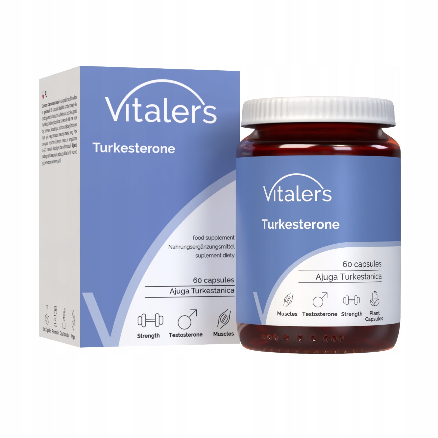 Turkesterone Ajuga 500 mg Extract 10% Weight Sculpture Libido Adpatogen 60 kaps Packaging status original