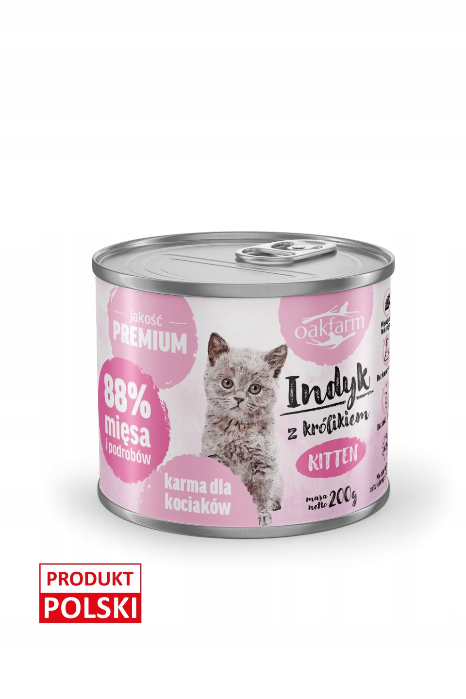 Turkey with Rabbit - Wet Food for Kittens Oakfarm 200 g