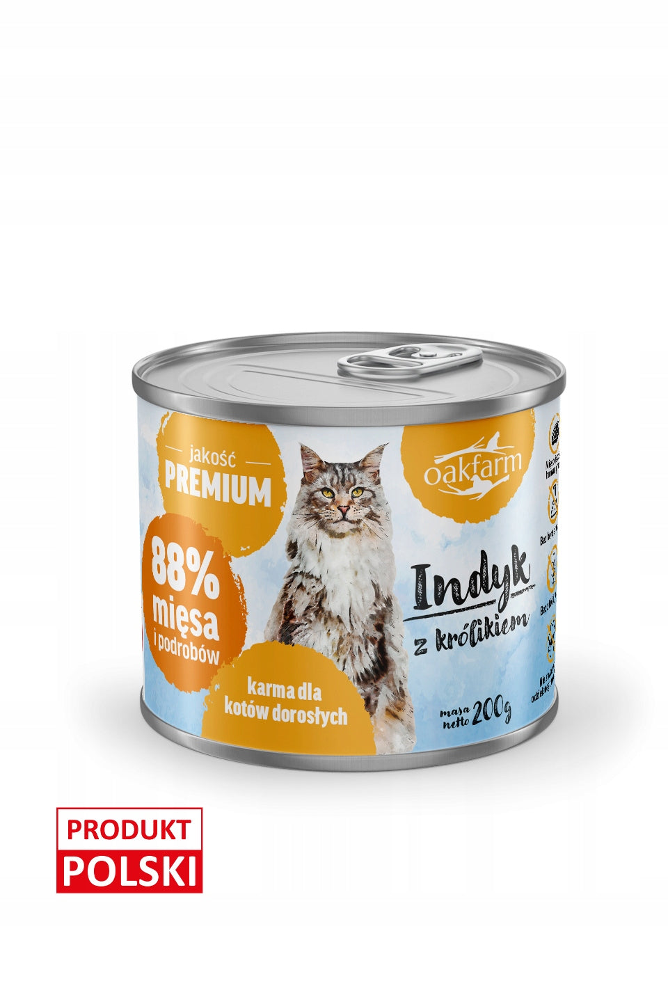 Turkey with Rabbit - wet food for adult cats Oakfarm 200 g