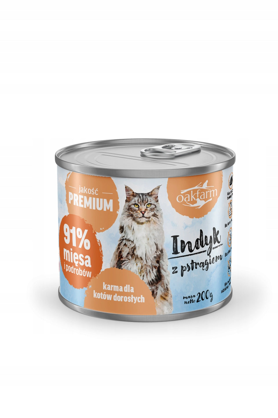 Turkey with trout - wet food for adult cats Oakfarm 200 g
