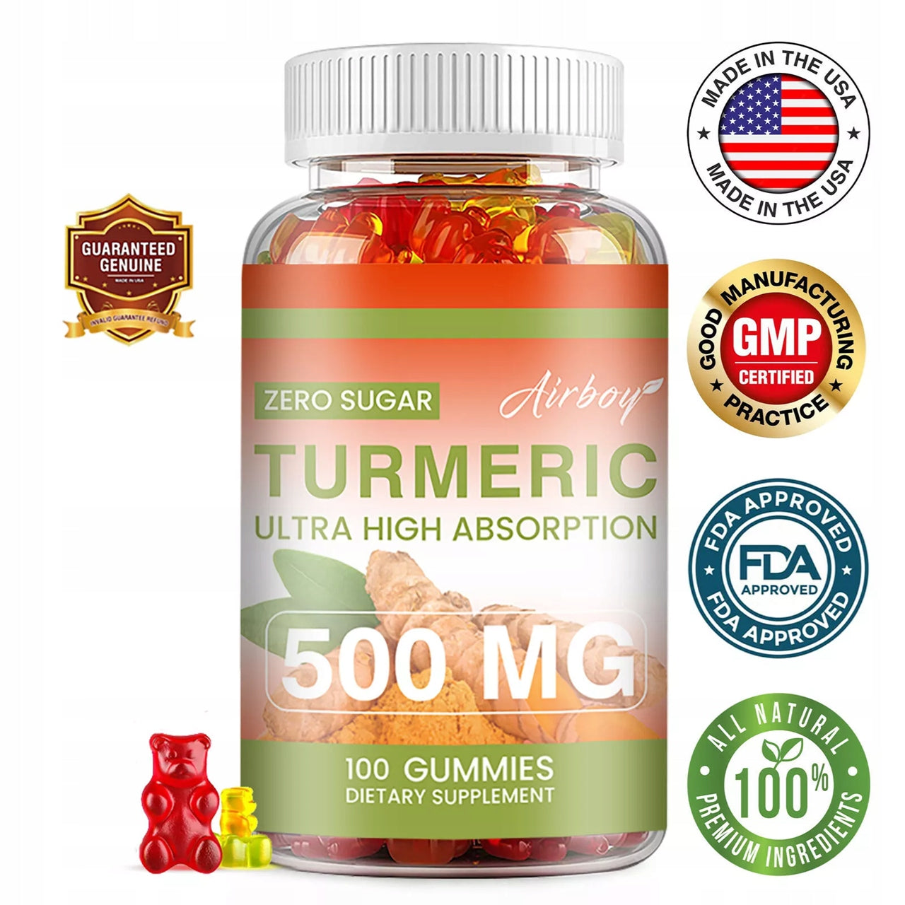 Turmeric Curcumin Gummies - Supports joint health, Pain relief, Ant... EAN (GTIN) 074283234490