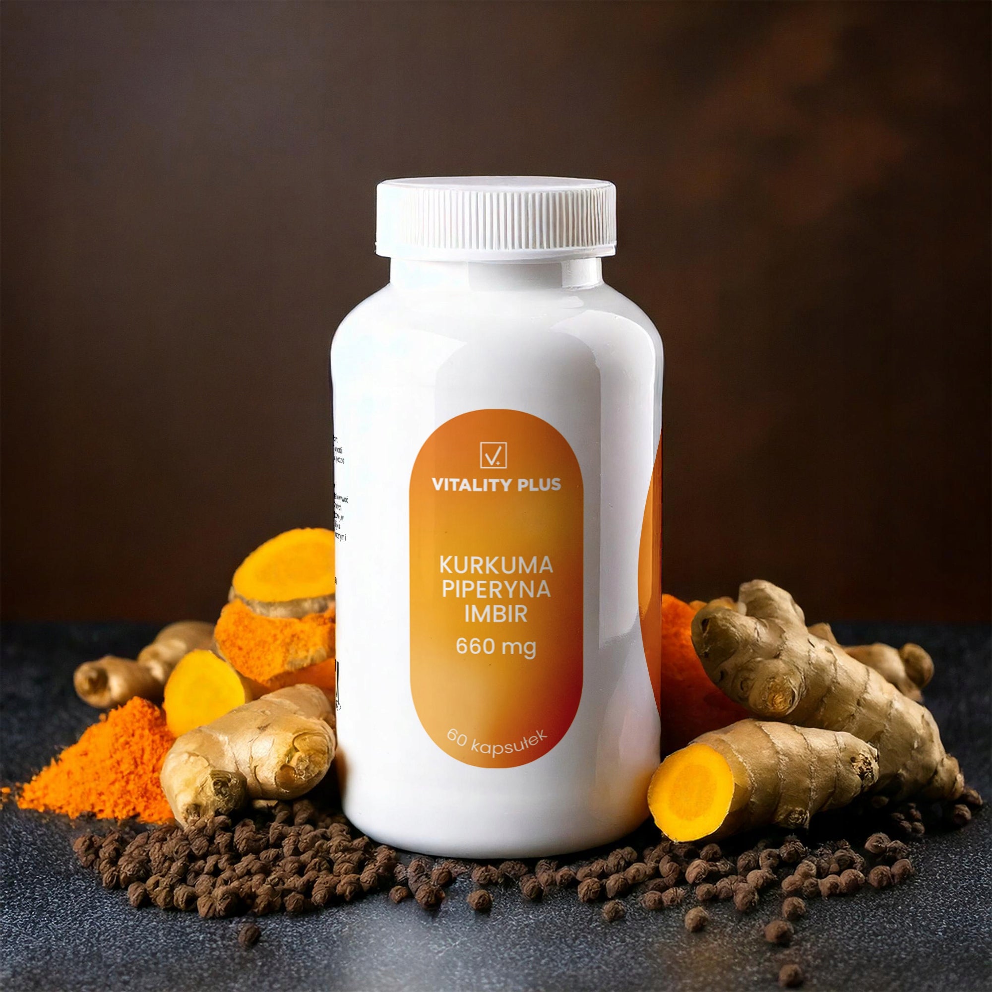 Turmeric (Long Oyster) + Piperine + Ginger 650 mg - Digestion Liver Packaging status original