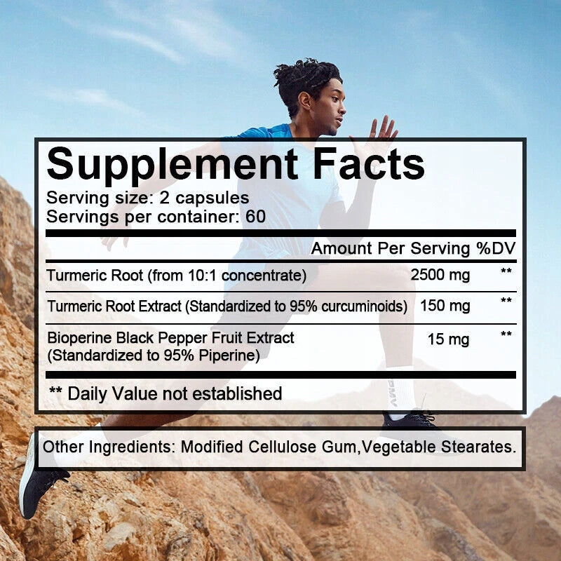 Turmeric and curcumin support joint mobility and maintain bone health Packaging status original