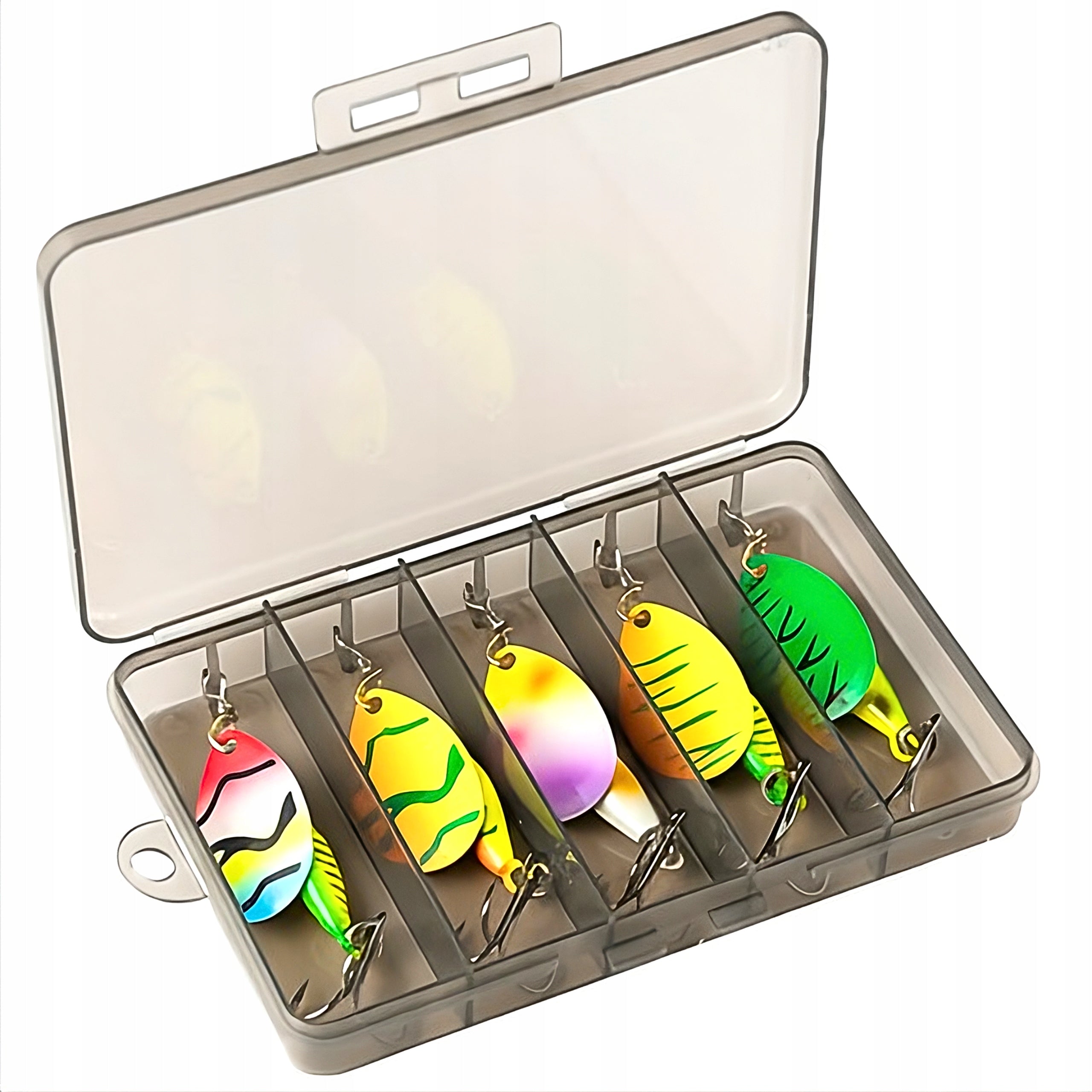 Turntable Spinners for Perch Trout 9g Set of 5pcs UV Spinning Lures Packaging status original