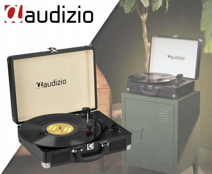 Turntable in case with stereo speakers conversion vinyl Audizio black Manufacturer code 102.041