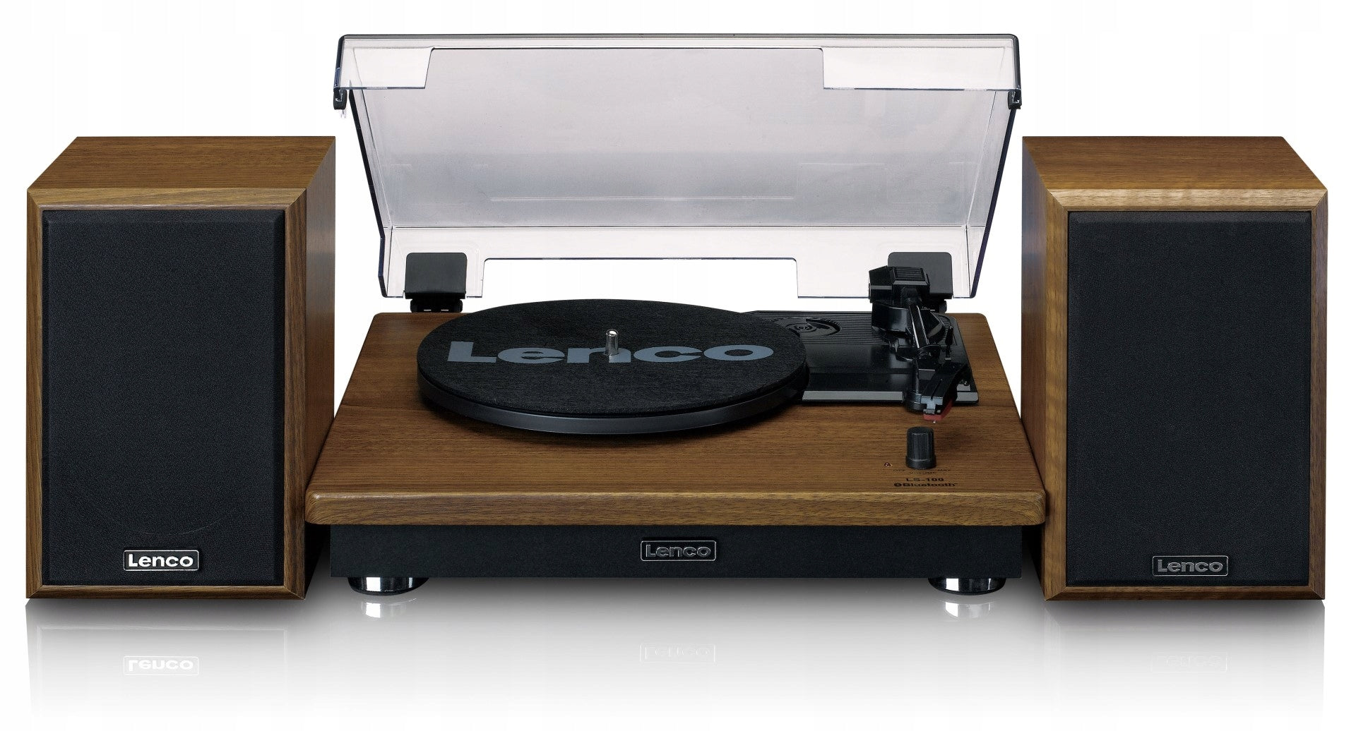 Turntable with speakers LENCO LS-100WD brown
