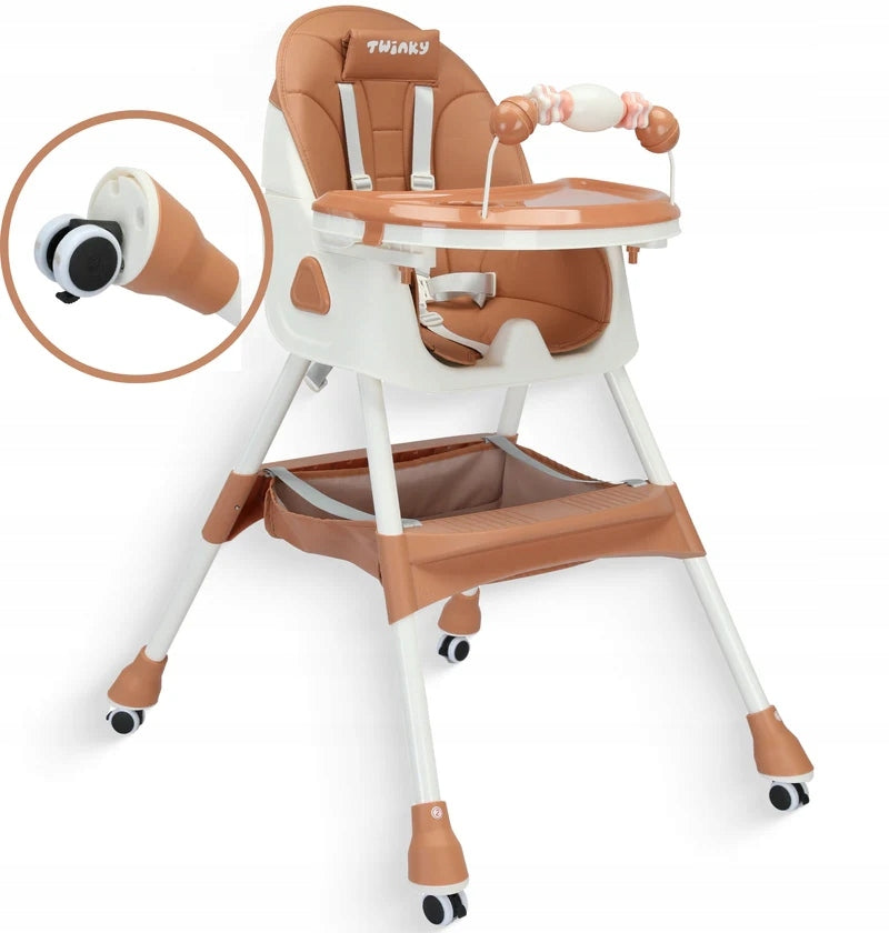 Twinky 2-in-1 MAXI Highchair and Walker Set, Brown