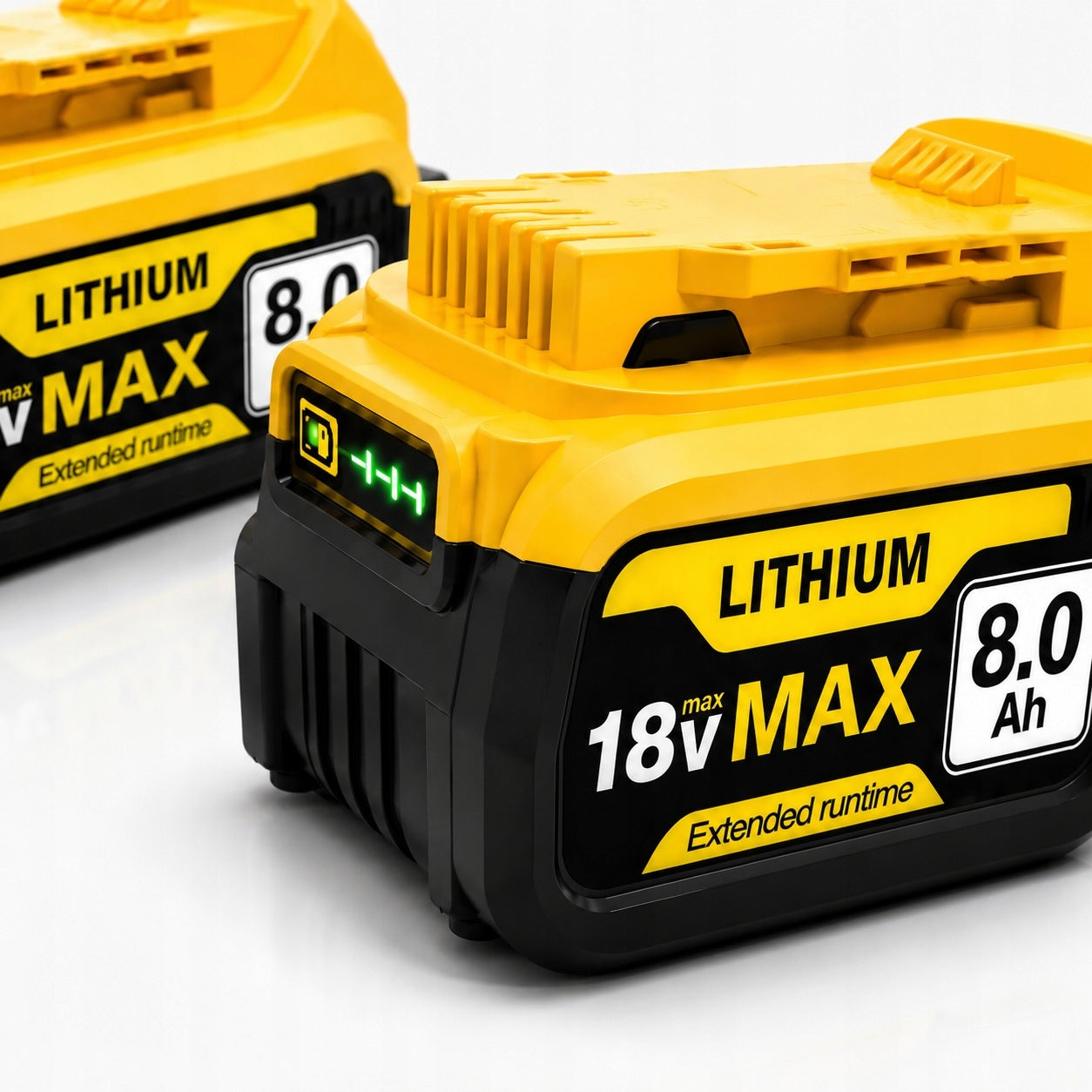 Two Li-ion Batteries Replacement 18V 8Ah LED DeWALT DCB182 DCB206 Brand no brand