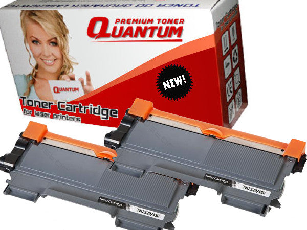 Two Pack 2x Toner Cartridge for Brother TN-2220 HL-2240 DCP7060